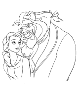 A coloring page of beauty and the beast